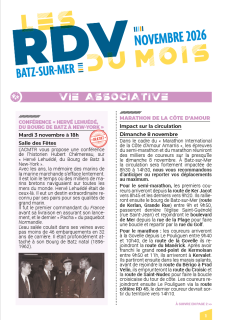 Les RDV du mois de Novembre 2026