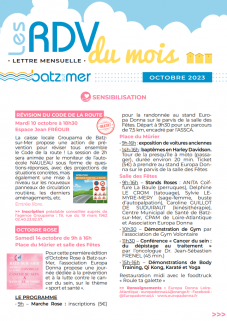 Les Rendez-vous du mois d'Octobre 2023