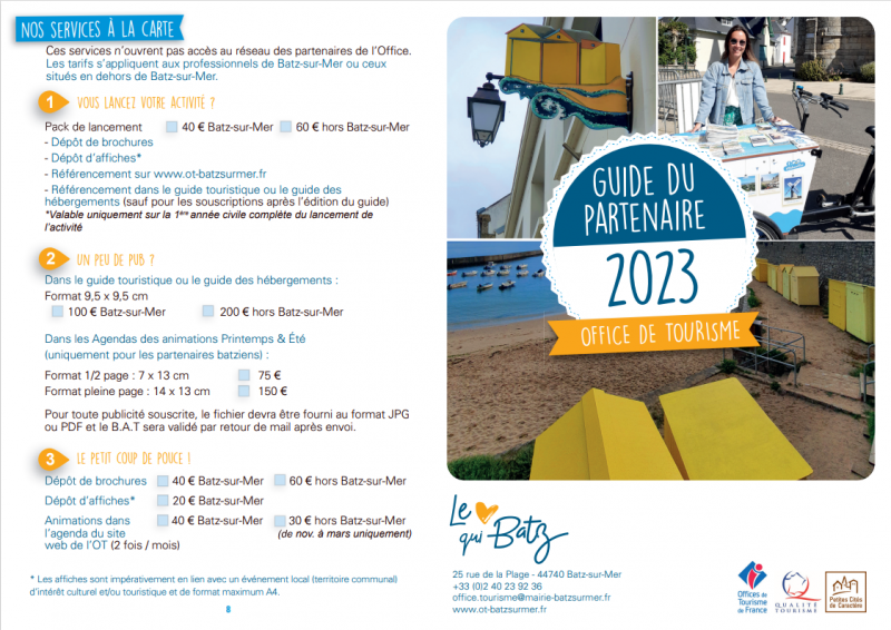 Devenir partenaire de l'Office de tourisme