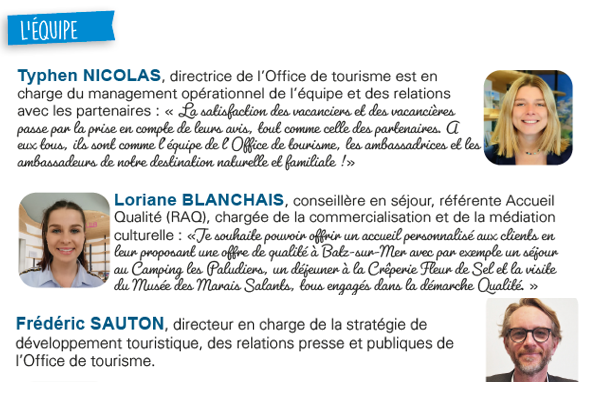 Organigramme équipe de l'Office de tourisme