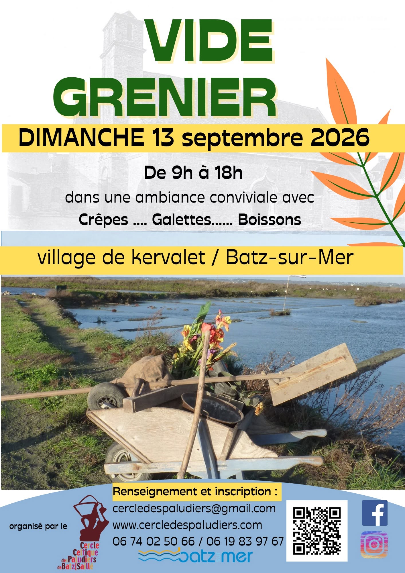 Affiche Vide grenier à Kervalet - Batz-sur-Mer