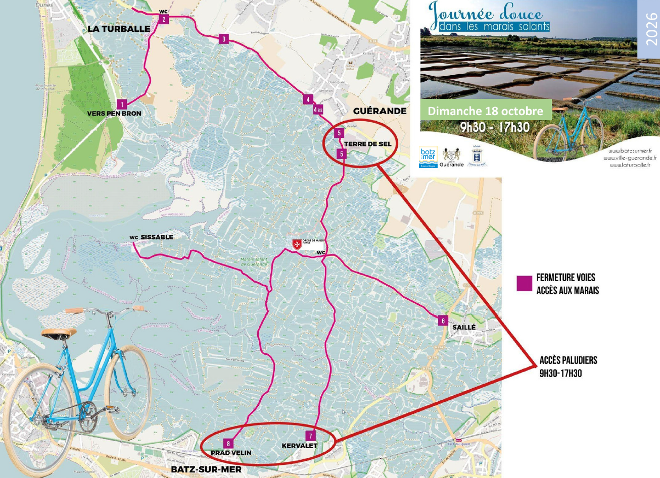 Carte 2026 de la Journée Douce dans les marais salants - Batz-sur-Mer