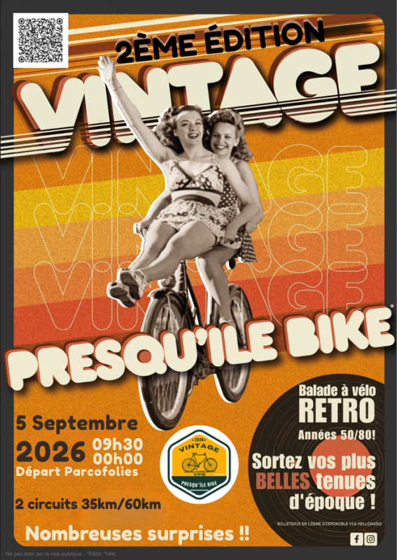 Affiche Vintage Presqu'île Bike - Batz-sur-Mer